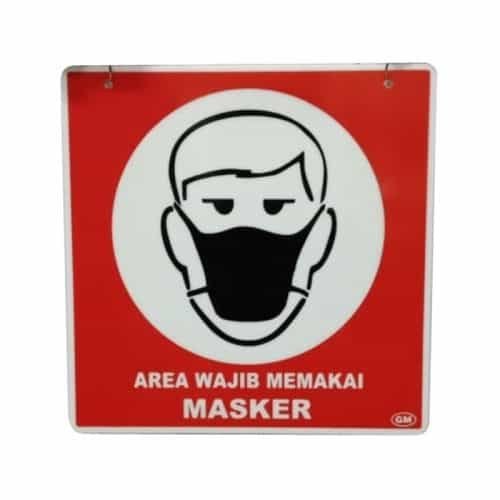 GM LABEL AREA WAJIB MEMAKAI MASKER UK. 25 X 25 CM
