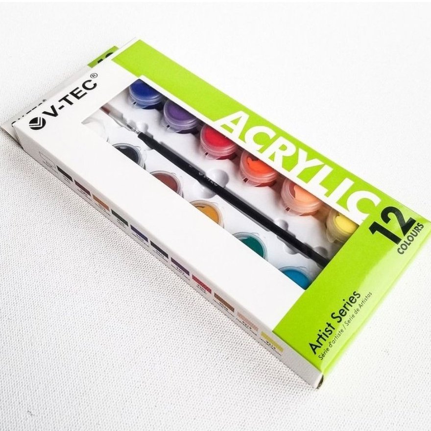 V-TEC ACRYLIC COLOUR VT-512 TB/5ML 12CLR - Image 2